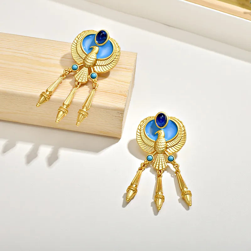 1 Pair Retro Exaggerated Eagle Enamel Alloy Drop Earrings