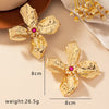 1 Pair Retro Exaggerated Flower Plating Alloy Gold Plated Ear Studs