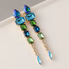 1 Pair Retro Exaggerated Geometric Inlay Zinc Alloy Rhinestones Glass Drop Earrings