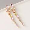 1 Pair Retro Exaggerated Geometric Inlay Zinc Alloy Rhinestones Glass Drop Earrings