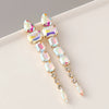 1 Pair Retro Exaggerated Geometric Inlay Zinc Alloy Rhinestones Glass Drop Earrings