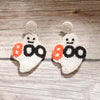 1 Pair Retro Exaggerated Ghost Asymmetrical Beaded Handmade Beaded Cloth Drop Earrings