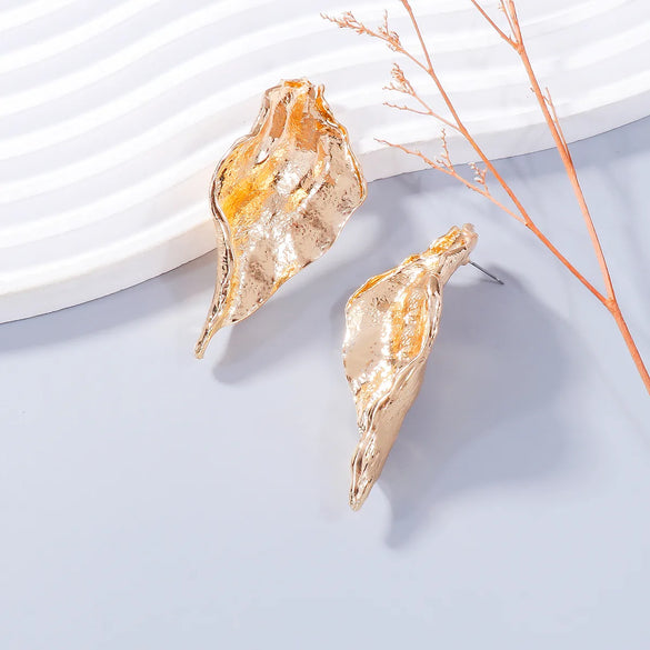 1 Pair Retro Exaggerated Leaf Flower Alloy Ear Studs