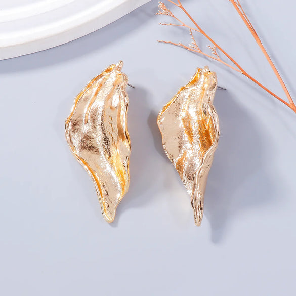 1 Pair Retro Exaggerated Leaf Flower Alloy Ear Studs