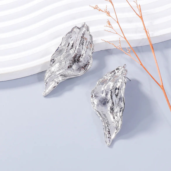 1 Pair Retro Exaggerated Leaf Flower Alloy Ear Studs
