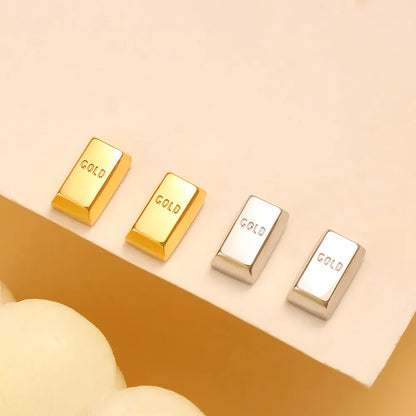 1 Pair Retro Exaggerated Rectangle 304 Stainless Steel 316 Stainless Steel  18K Gold Plated Ear Studs