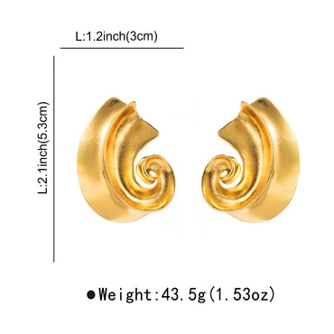 1 Pair Retro Exaggerated Spiral Plating Alloy Earrings