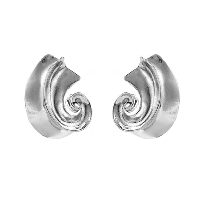 1 Pair Retro Exaggerated Spiral Plating Alloy Earrings