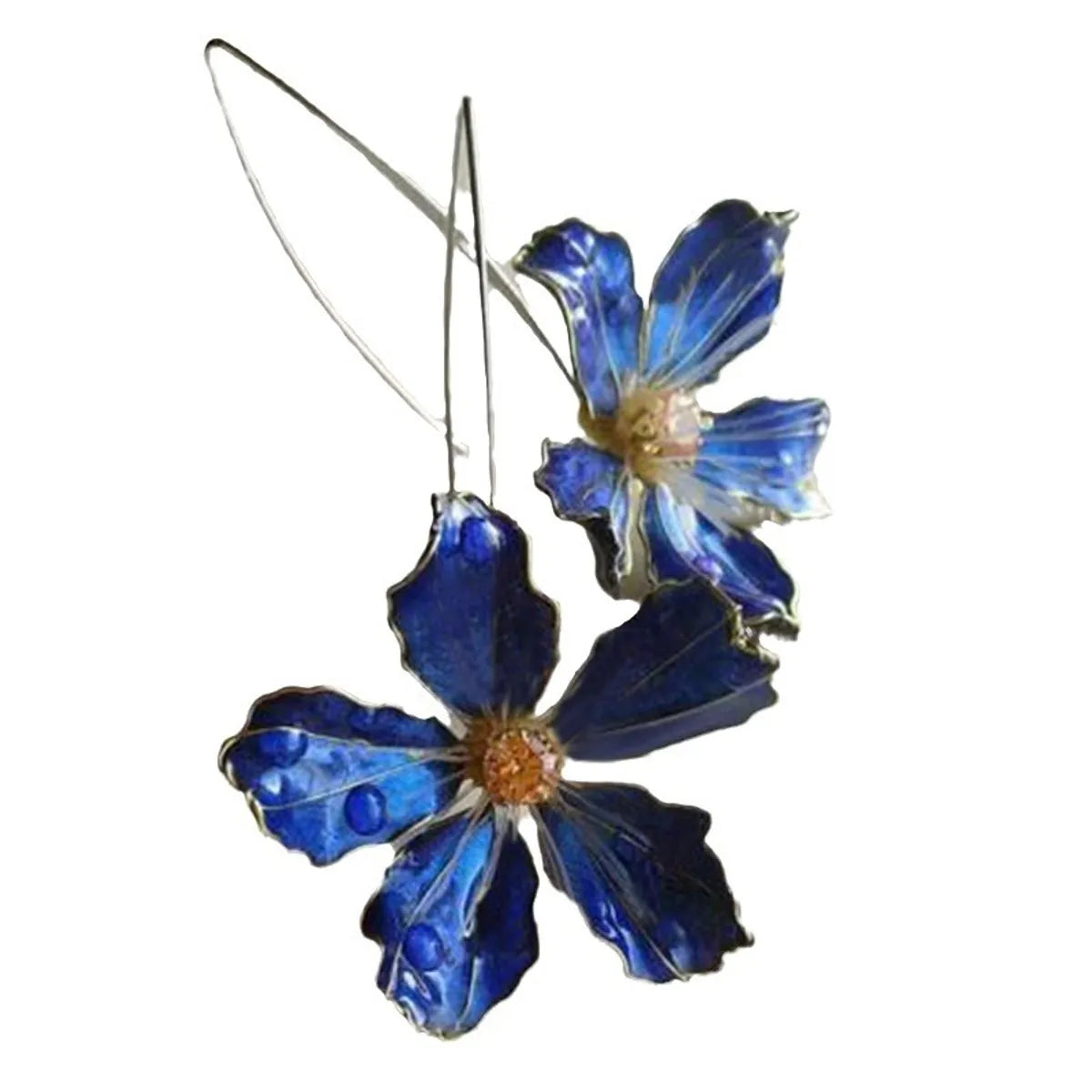 1 Pair Retro Flower Alloy Drop Earrings