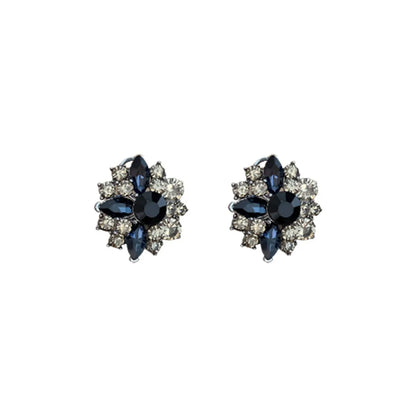 1 Pair Retro Flower Alloy Inlay Rhinestones Women's Earrings