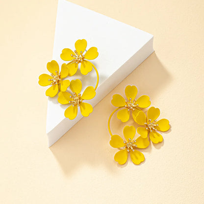 1 Pair Retro Flower Alloy Plating Women'S Earrings