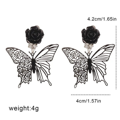 1 Pair Retro Flower Butterfly Alloy Women'S Ear Clips