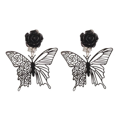 1 Pair Retro Flower Butterfly Alloy Women'S Ear Clips