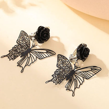 1 Pair Retro Flower Butterfly Alloy Women'S Ear Clips