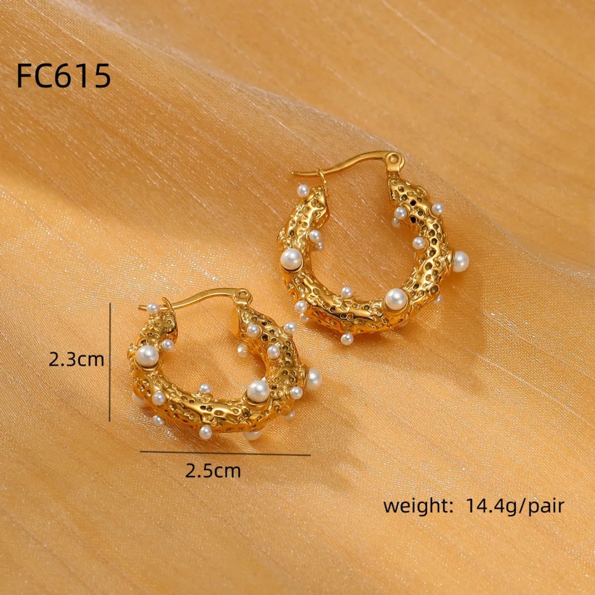 1 Pair Retro Flower Inlay 304 Stainless Steel Pearl Ear Studs