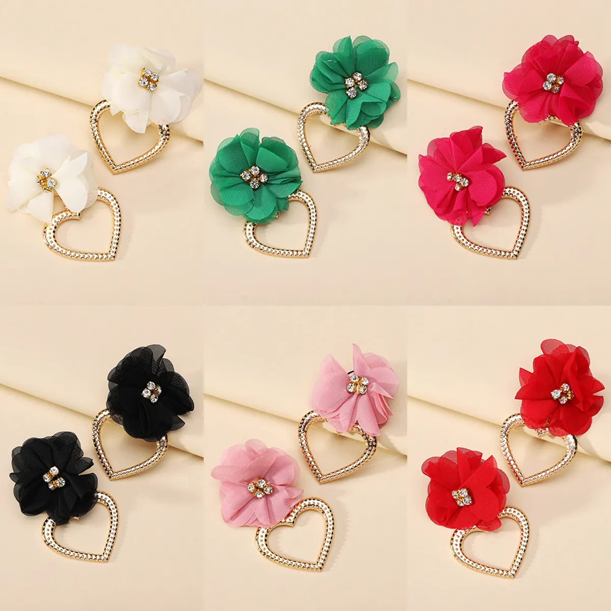 1 Pair Retro Flower Metal Plating Women's Drop Earrings