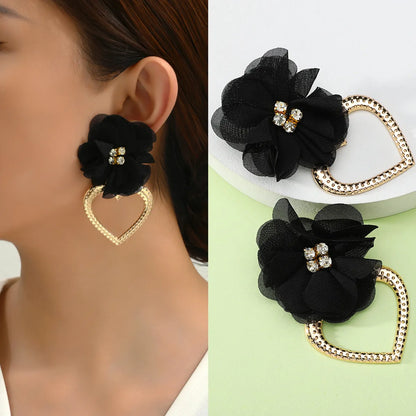 1 Pair Retro Flower Metal Plating Women's Drop Earrings