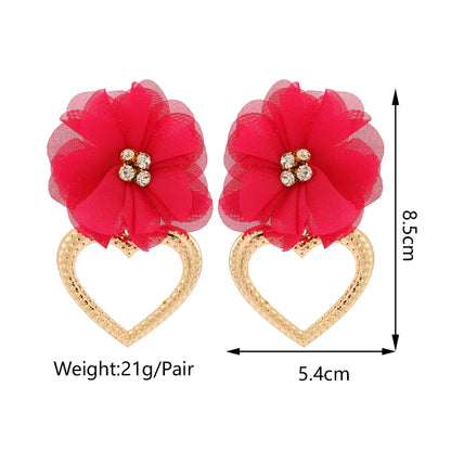 1 Pair Retro Flower Metal Plating Women's Drop Earrings