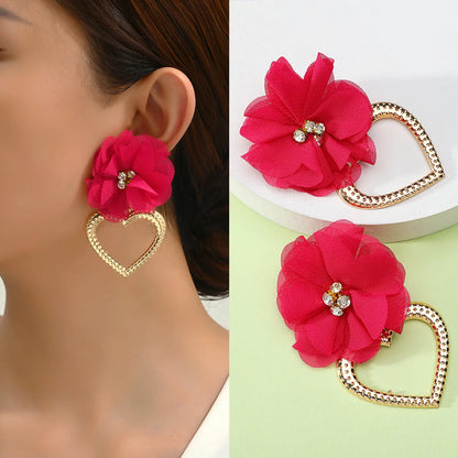 1 Pair Retro Flower Metal Plating Women's Drop Earrings