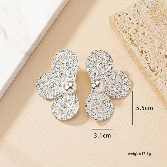 1 Pair Retro Flower Plating Alloy Ear Studs