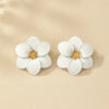 1 Pair Retro Flower Spray Paint Alloy Ear Studs