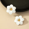 1 Pair Retro Flower Spray Paint Alloy Ear Studs