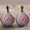 1 Pair Retro French Style Bohemian Geometric Inlay Alloy Glass Earrings