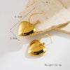 1 Pair Retro French Style Heart Shape 304 Stainless Steel 18K Gold Plated Drop Earrings