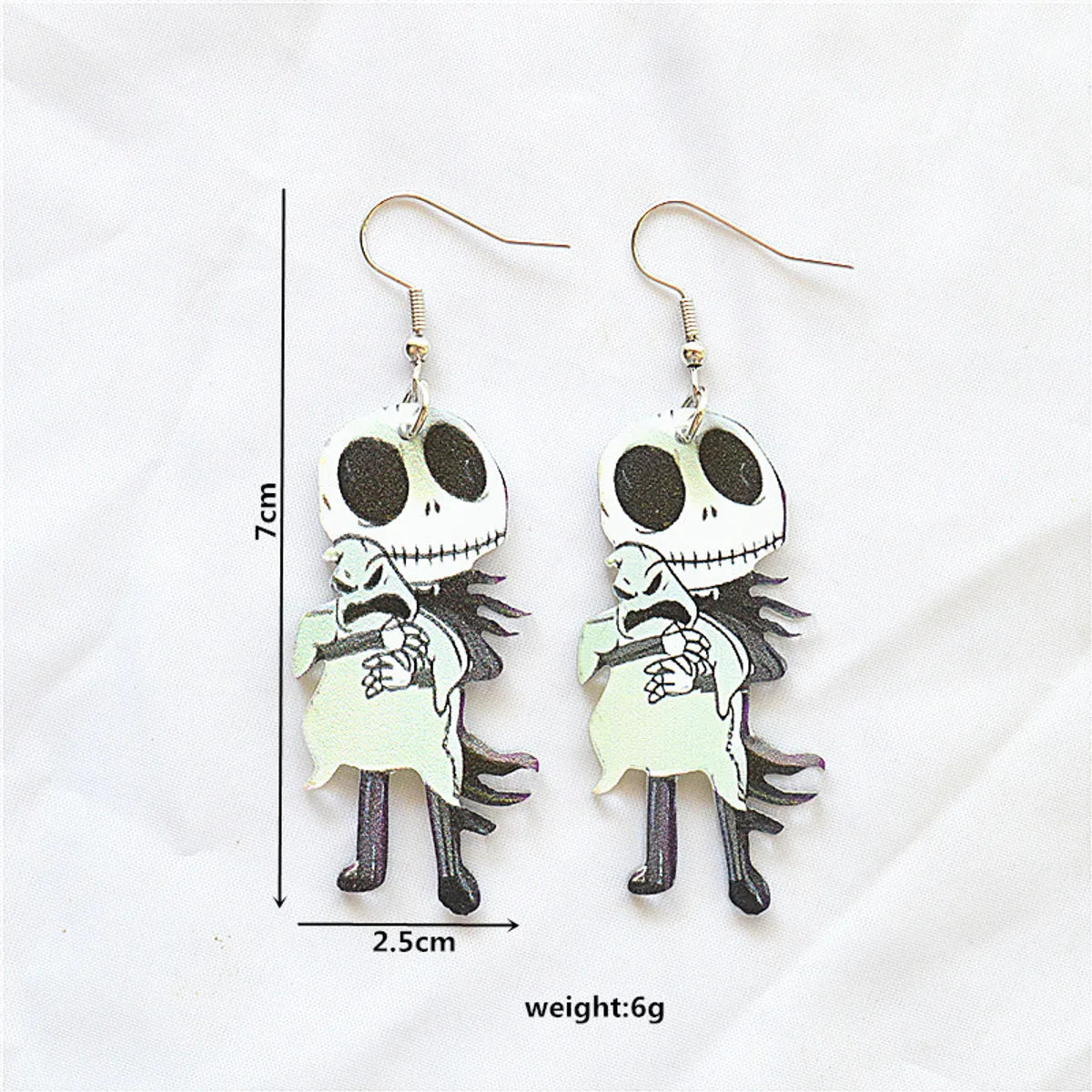 1 Pair Retro Funny Halloween Pattern Arylic Alloy Drop Earrings