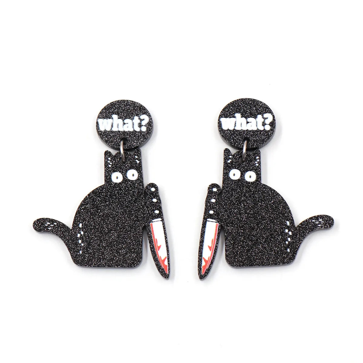 1 Pair Retro Funny Letter Cat Arylic Drop Earrings