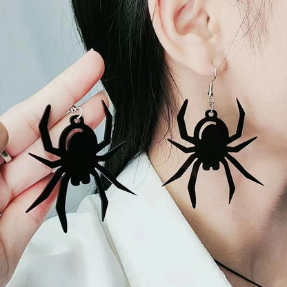 1 Pair Retro Funny Pumpkin Bat Skull Arylic Drop Earrings