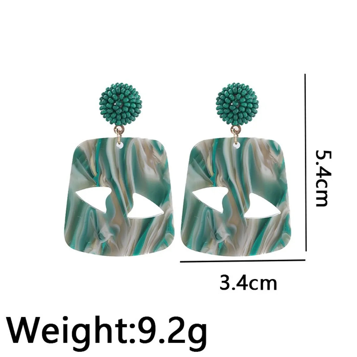 1 Pair Retro Geometric Acetic Acid Sheets Drop Earrings