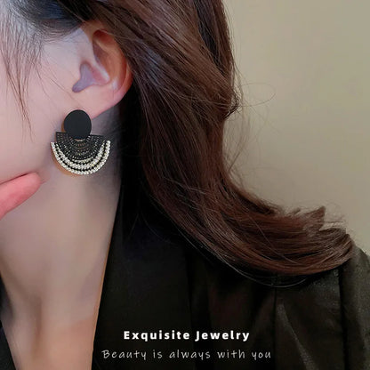 1 Pair Retro Geometric Diamond Copper Ear Studs