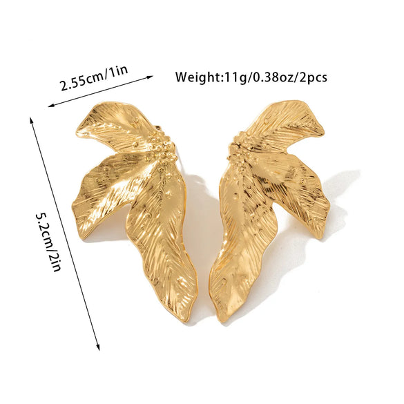 1 Pair Retro Geometric Flower Butterfly Plating Inlay Titanium Steel Tiger Eye 18K Gold Plated Ear Studs