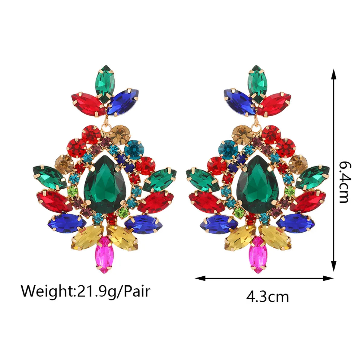 1 Pair Retro Geometric Glass Plating Women's Drop Earrings