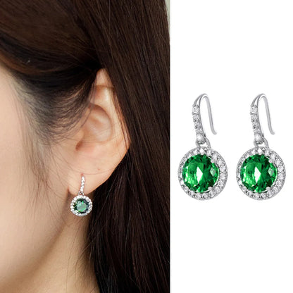 1 Pair Retro Xuping Geometric Inlay Alloy Zircon White Gold Plated Drop Earrings