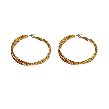 1 Pair Retro Geometric Metal Women'S Hoop Earrings