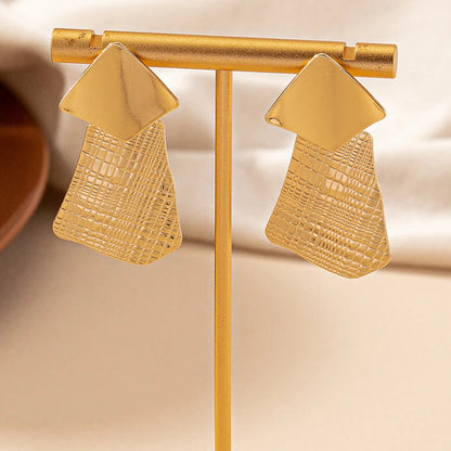 1 Pair Retro Geometric Plating Alloy 14k Gold Plated Drop Earrings