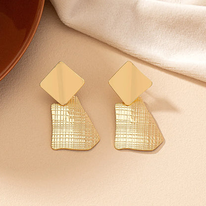 1 Pair Retro Geometric Plating Alloy 14k Gold Plated Drop Earrings