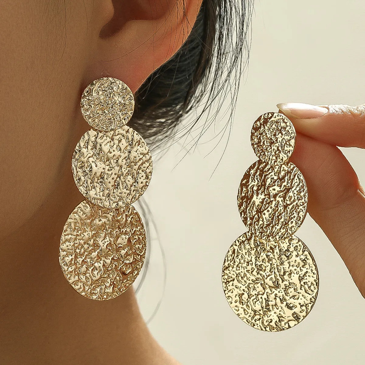 1 Pair Retro Geometric Plating Alloy Drop Earrings