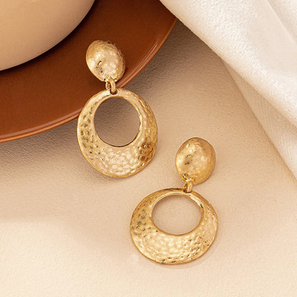 1 Pair Retro Geometric Plating Alloy Gold Plated Drop Earrings