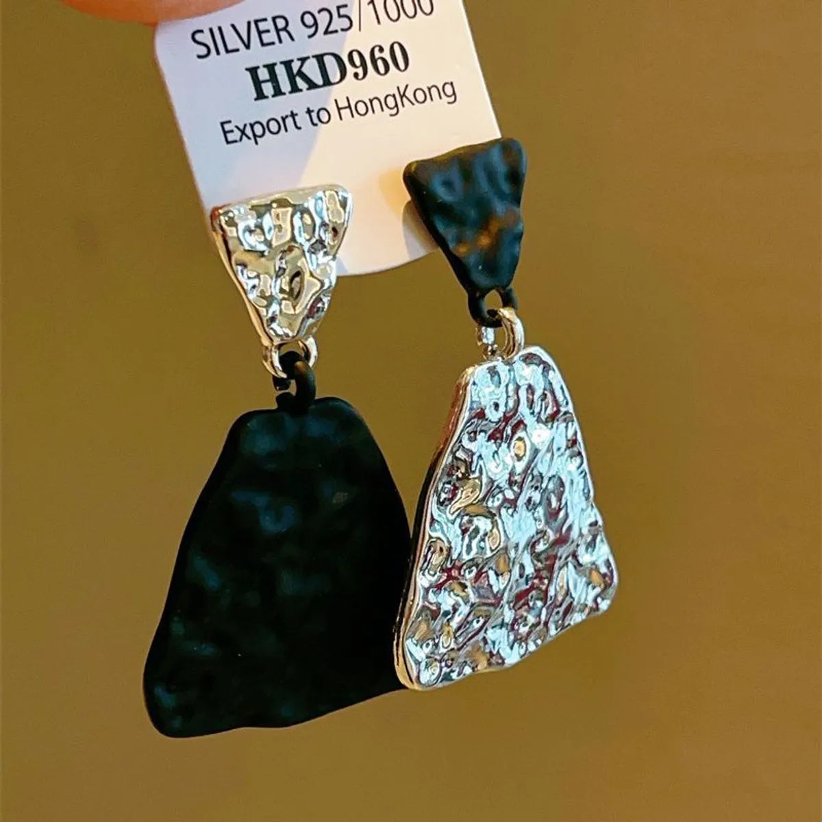 1 Pair Retro Geometric Plating Copper Drop Earrings