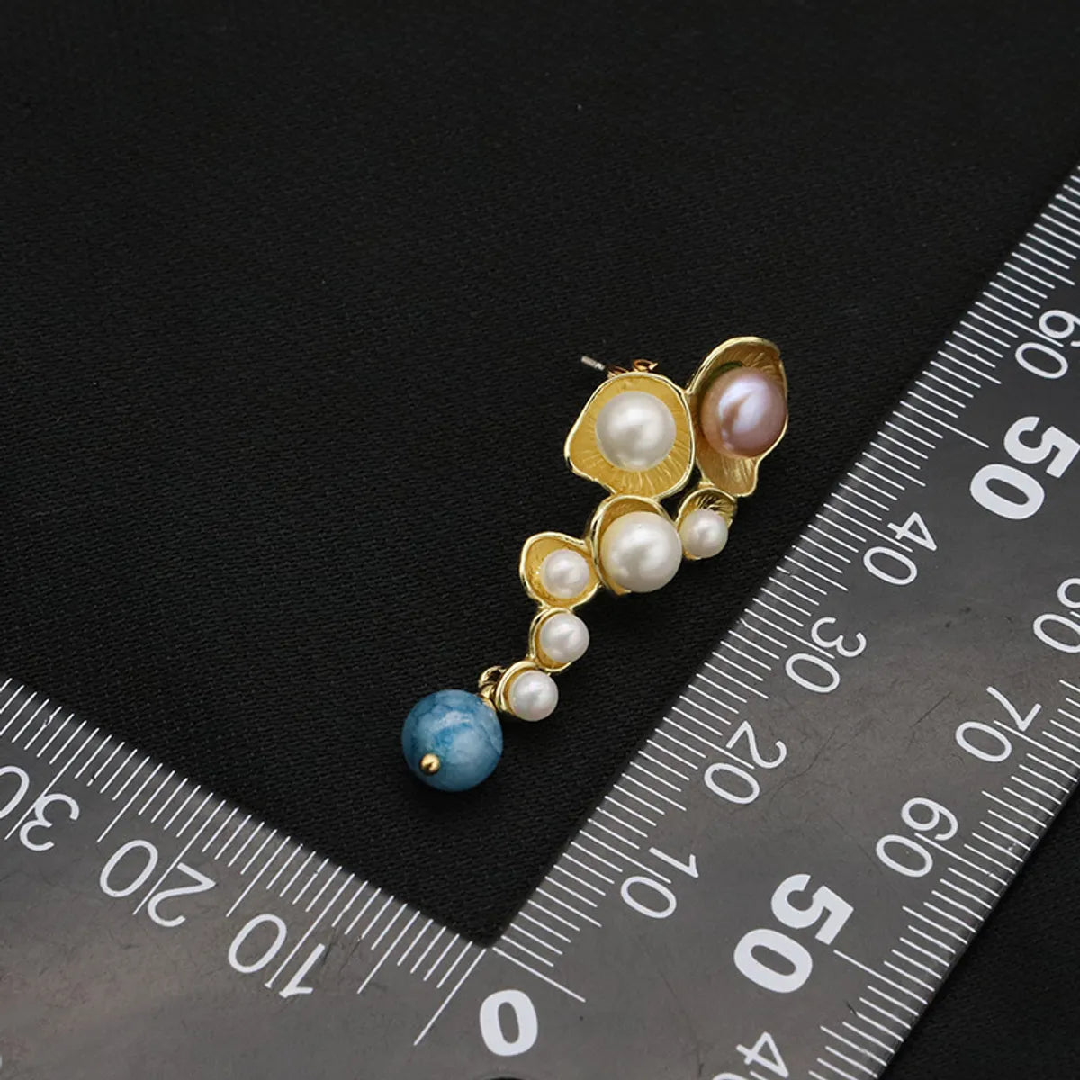 1 Pair Retro Geometric Plating Freshwater Pearl Copper 18k Gold Plated Drop Earrings