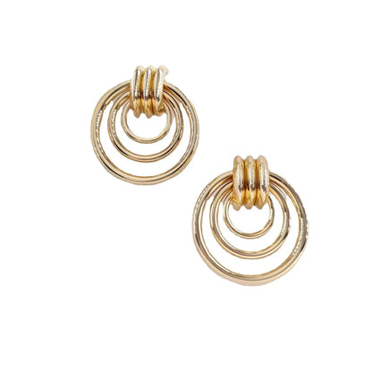 1 Pair Retro Geometric Plating Iron Earrings