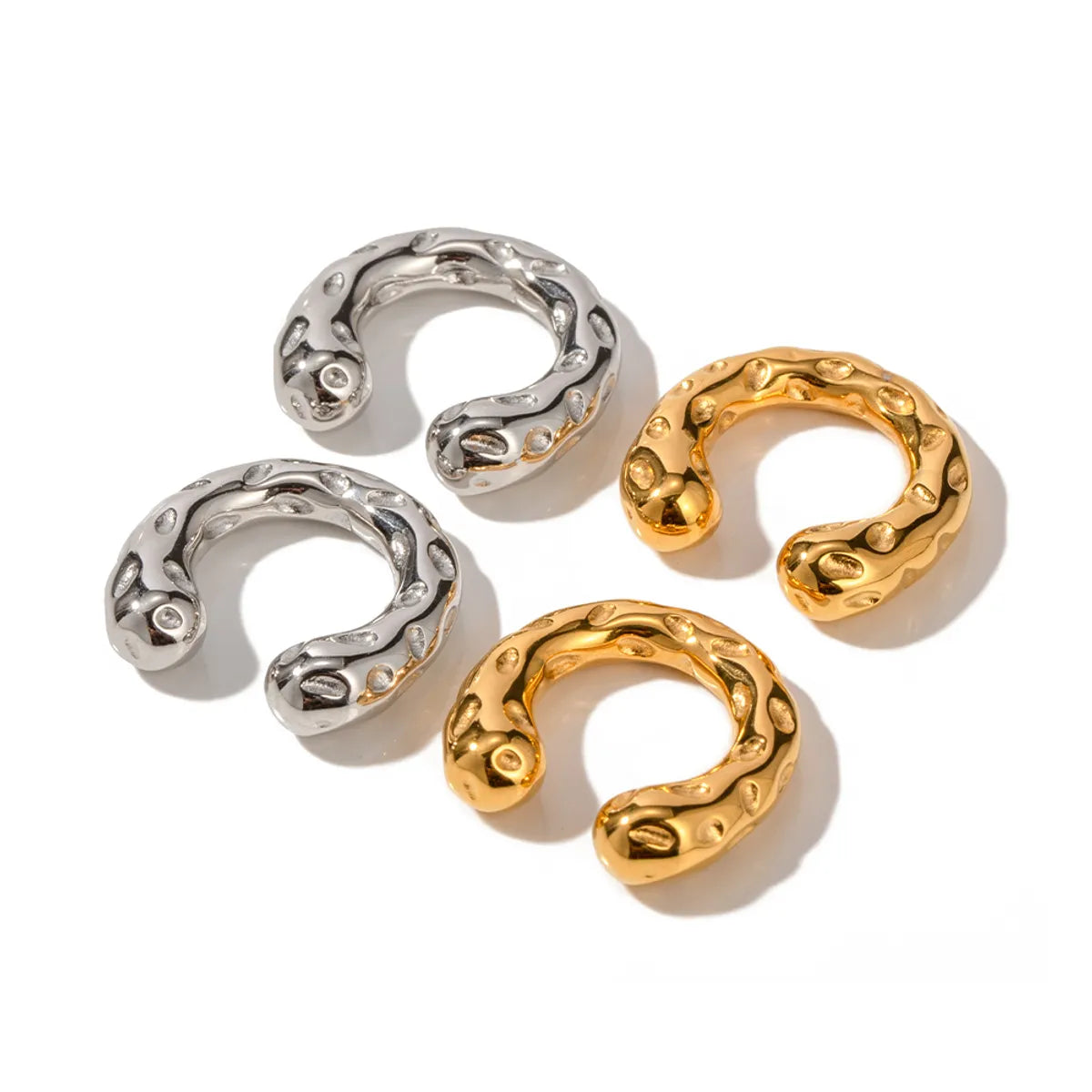 1 Pair Retro Geometric Plating Stainless Steel 18k Gold Plated Ear Cuffs