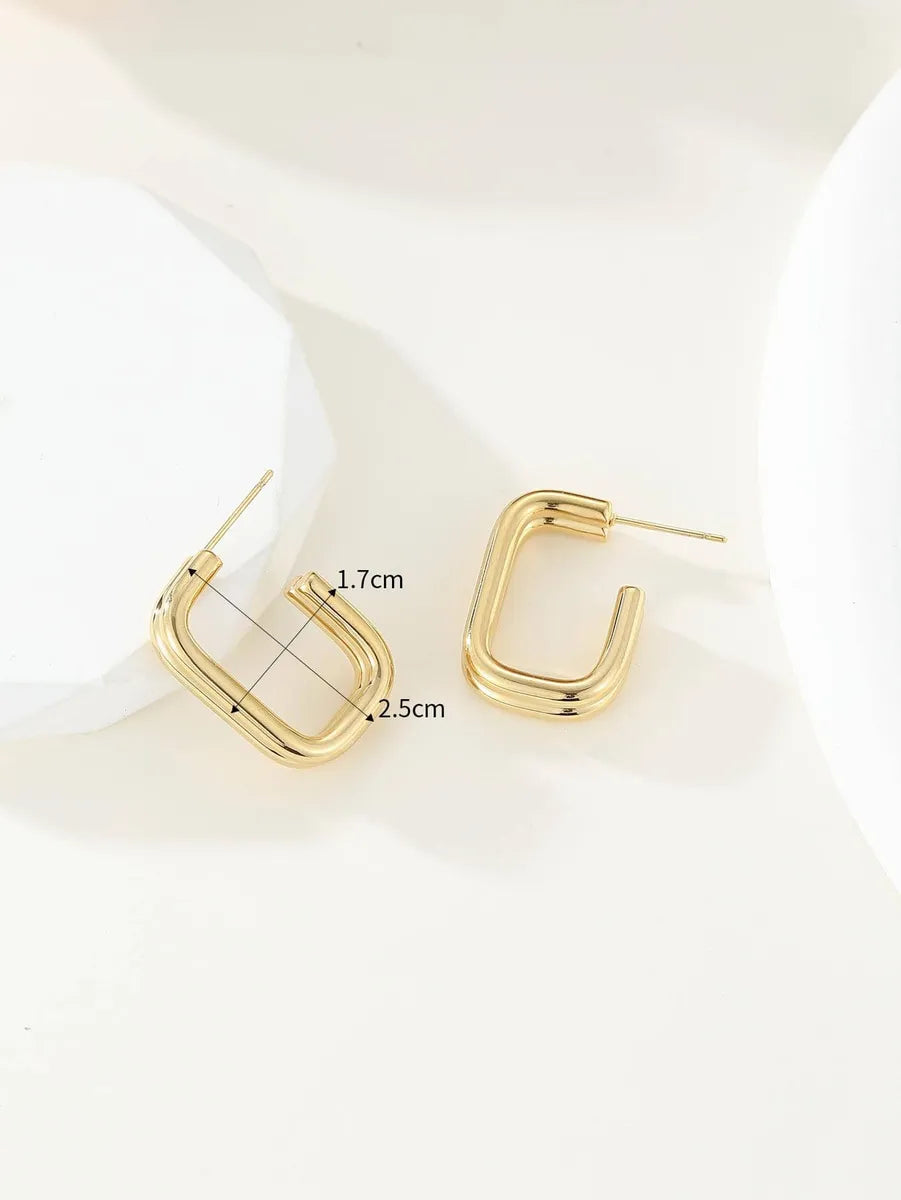 1 Pair Retro Geometric Plating Stainless Steel 18k Gold Plated Earrings