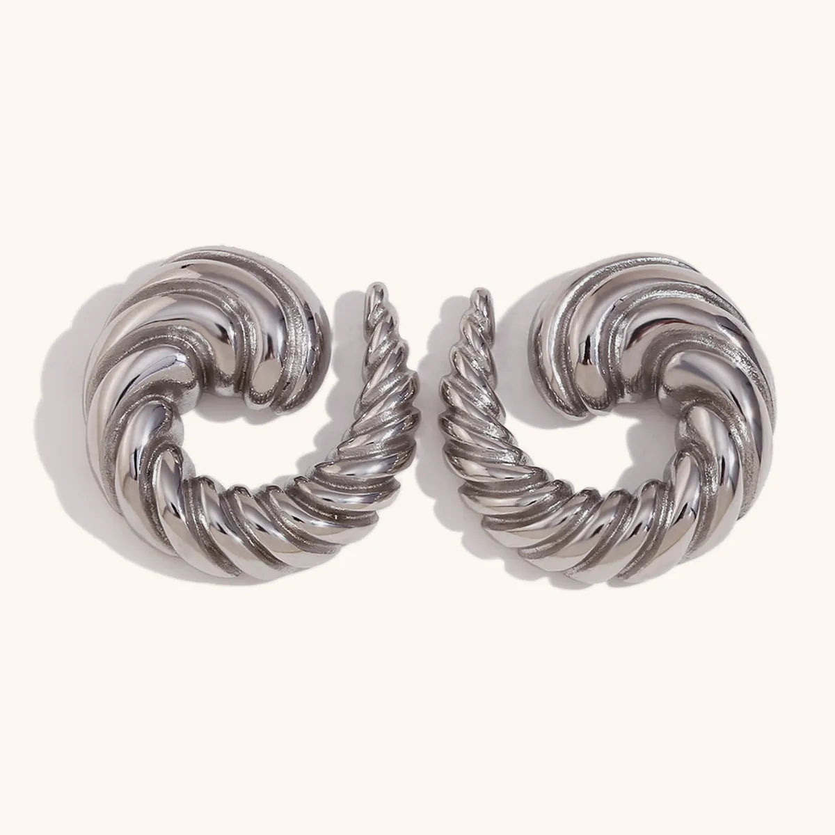 1 Pair Retro Geometric Plating Stainless Steel Ear Studs