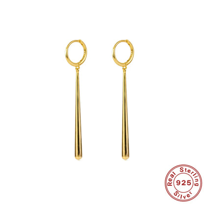 1 Pair Retro Geometric Plating Sterling Silver 18k Gold Plated White Gold Plated Dangling Earrings