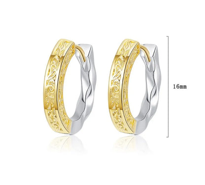 1 Pair Retro Geometric Plating Sterling Silver Gold Plated Silver Plated Earrings