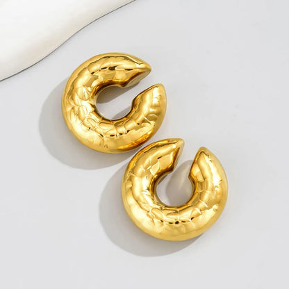 1 Pair Retro Geometric Plating 304 Stainless Steel Titanium Steel 18K Gold Plated Ear Cuffs